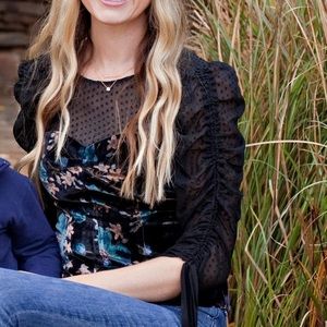 Rebecca Taylor Velvet top- like new Size 2